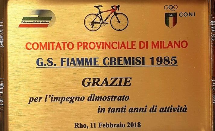 Complimenti alle Fiamme Cremisi “Carlo Regina” per il riconoscimento F.C.I