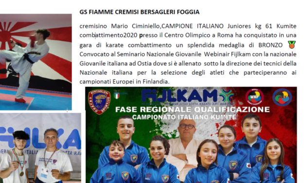 Complimenti all’atleta Mario Ciminiello!